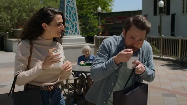 "I Want You Back," the Amazon rom-com stars Jenny Slate and Charlie Day, who shoot a scene in Decatur Square. AMAZON PRIME