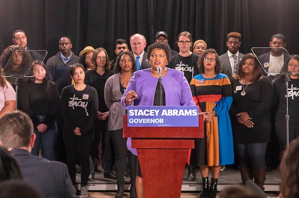 Democrat Stacey Abrams ended her campaign on Nov. 16, more than a week after Election Day. ALYSSA POINTER / ALYSSA.POINTER@AJC.COM