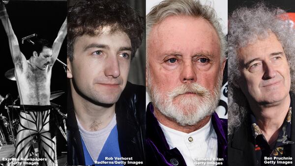 L to R: Freddie Mercury, John Deacon, Roger Taylor, Brian May