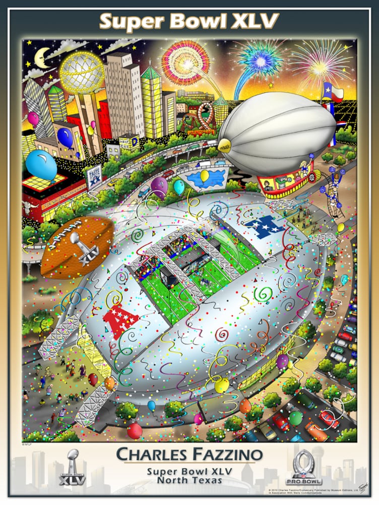 Fazzino 's Super Bowl posters