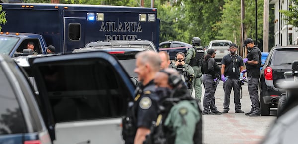 May 31, 2023 Atlanta: Atlanta police and the GBI work the scene on Mayson Avenue near Hardee Street in Atlanta in connection with alleged financial crimes committed at the future site of the public safety training center, as well as other metro locations. (John Spink / John.Spink@ajc.com)

