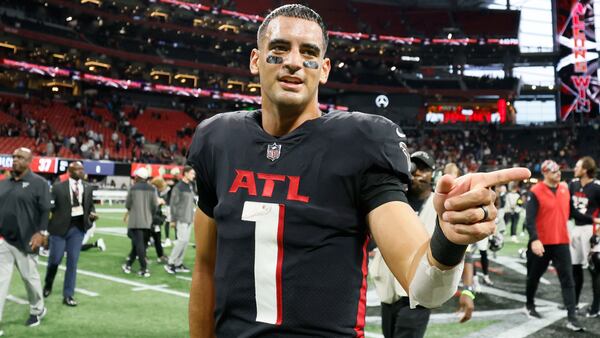 After starting at quarterback for the first 13 games of the 2022 season, quarterback Marcus Mariota was placed on injured reserve Dec. 14 and missed the remainder of the season. His release came less than a year after signing a two-year deal following the trade of Matt Ryan. (Miguel Martinez file photo / miguel.martinezjimenez@ajc.com)