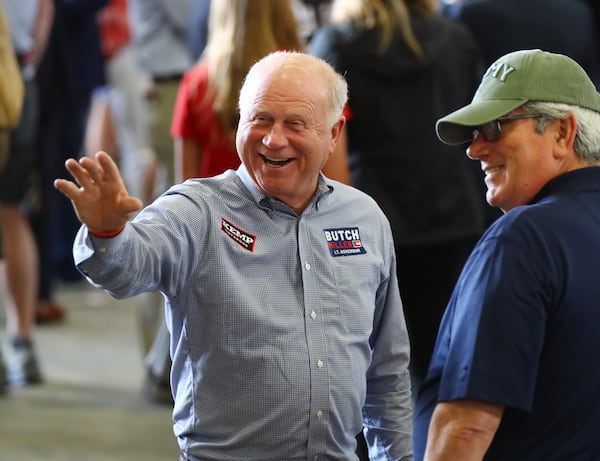 Then-Georgia state Sen. Butch Miller works the crowd during a rally for Gov. Brian Kemp at the Cobb County International Airport on Monday, May 23, 2022, in Kennesaw. (Curtis Compton/ AJC)