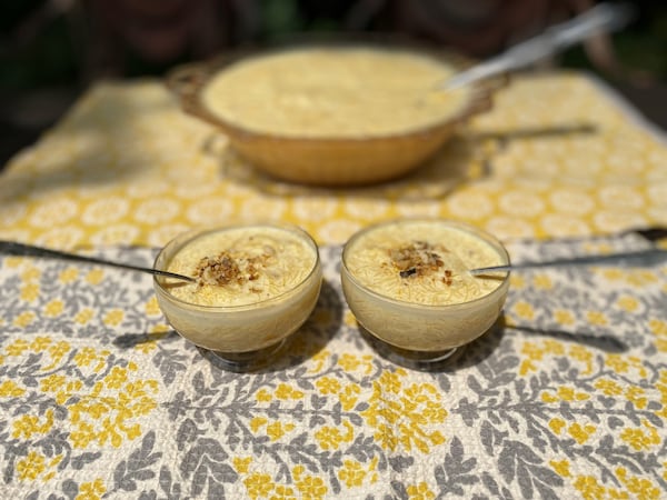 Nirmala Arneja’s vermicelli kheer is a comforting pudding that she made often for her family during the pandemic. (Wendell Brock for The Atlanta Journal-Constitution)