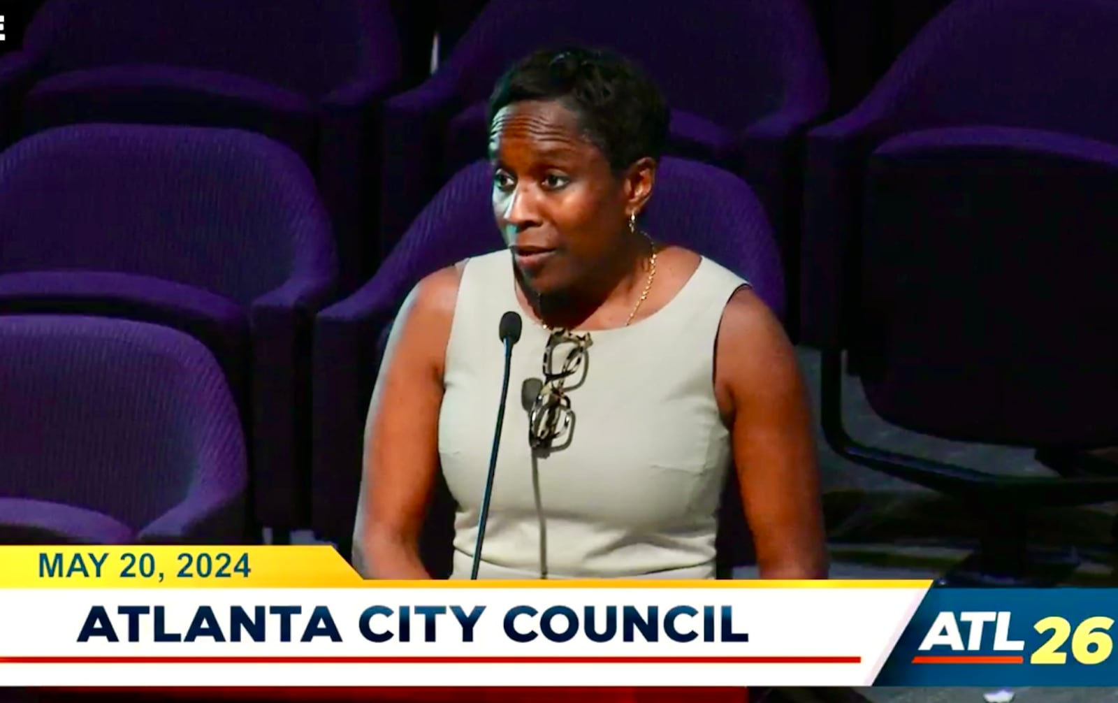 Atlanta Inspector General Shannon K. Manigault addressed the City Council with concerns that her team's investigations are being thwarted. (Screengrab / Atlanta City TV)