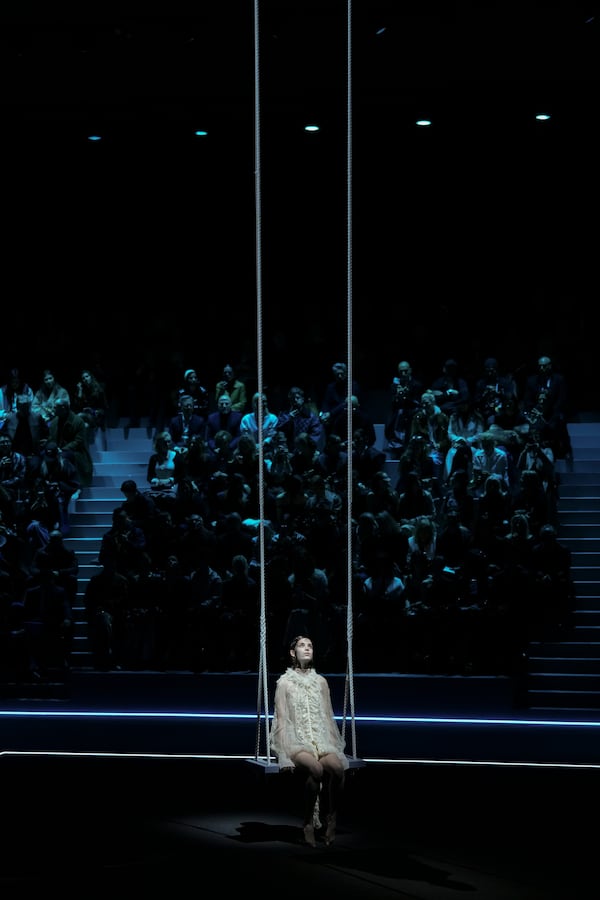 A model wears a creation as part of the Dior Fall/Winter 2025-2026 Womenswear collection presented Tuesday, March 4, 2025. in Paris. (Photo by Scott A Garfitt/Invision/AP)