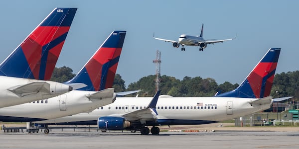 Delta planes at Hartsfield-Jackson International Airport. (John Spink/AJC)