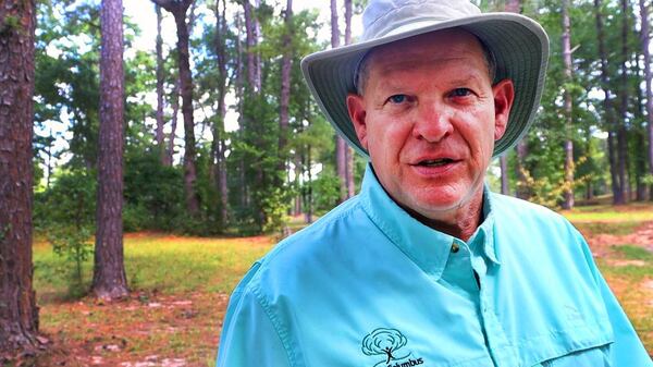 Arborist George Barker talks about the need to prioritize trees growing in communities and soil health at Carver Park. (Photo Courtesy of Kala Hunter)