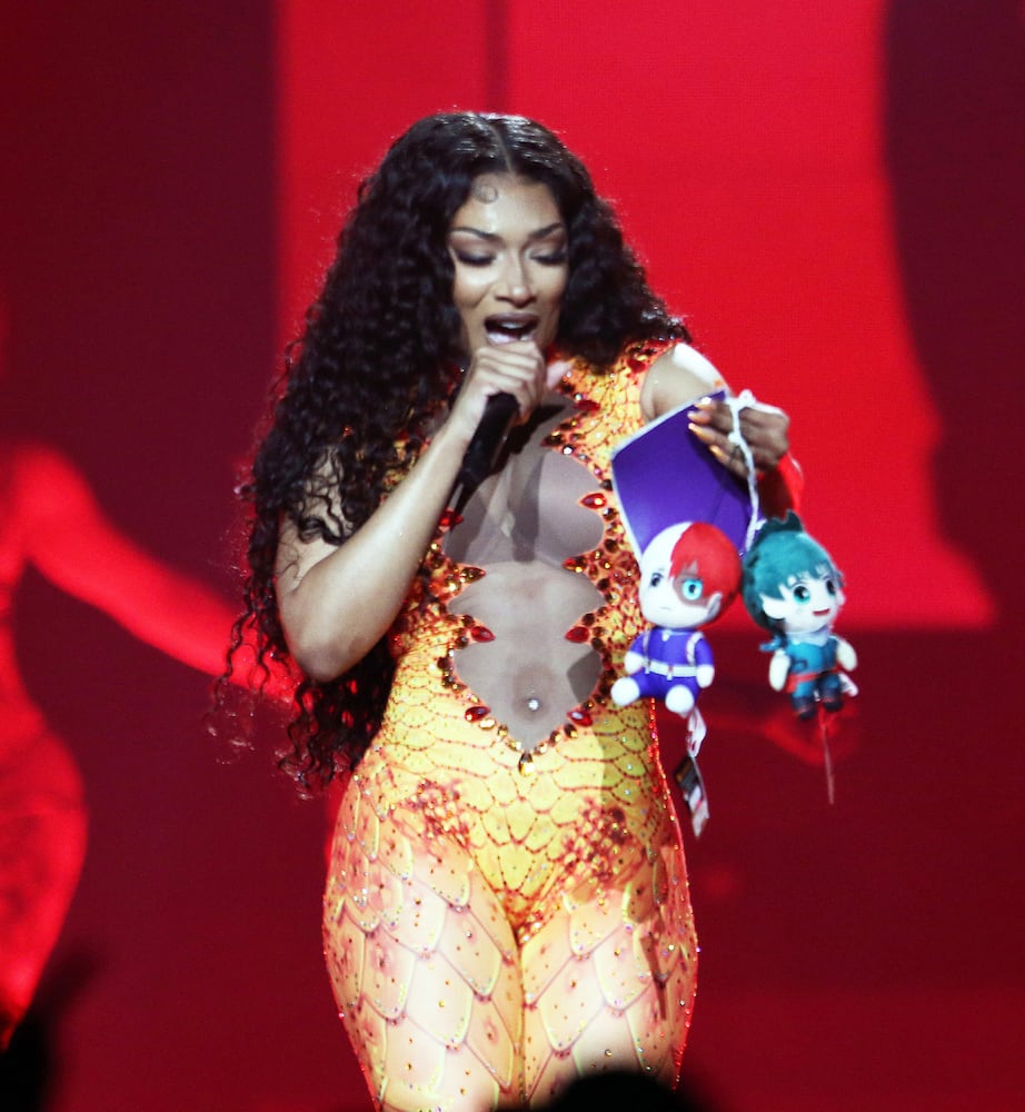 Megan Thee Stallion energized State Farm Arena on Sunday, June 2, 2024 on her Hot Girl Summer Tour, with GloRilla opening the show. Due to broken water lines in Downtown Atlanta, this first of two shows was originally scheduled for Friday night.
Robb Cohen for the Atlanta Journal-Constitution