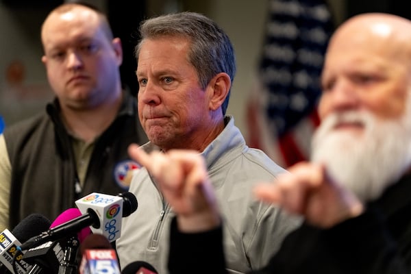 Gov. Brian Kemp and other officials provided updates Tuesday on the state's winter storm preparations during a news conference at the Georgia Emergency Management and Homeland Security Agency headquarters.