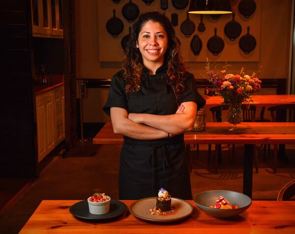 Pastry chef Claudia Martinez of Miller Union said she always likes to incorporate fruit and keep things light, and she often pays homage to her Venezuelan heritage. Styling by Claudia Martinez / Chris Hunt for the AJC