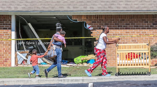 No one was injured at the day care after the crash Friday morning.