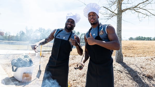 Atlanta United players Xande Silva and Tristan Muyumba.