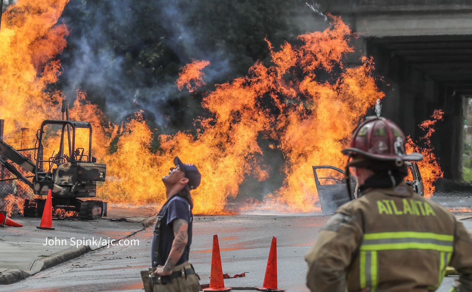 Gas fire shuts Langford Parkway