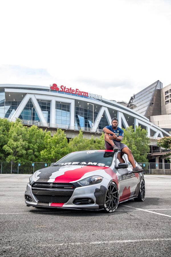 Georgia Tech punter Pressley Harvin and his Dodge Dart.