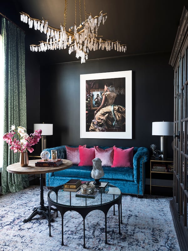 “This client had actually met with several designers that had turned down her project simply because of her design style,” Founder Leah Atkins told The Atlanta Journal-Constitution. “She used the words spooky, dark, and bold to describe her aesthetic. While this is certainly different than what we are used to hearing from clients, I was thrilled to take on the project and viewed it as an exciting challenge!”

Courtesy of Leah Atkins Design