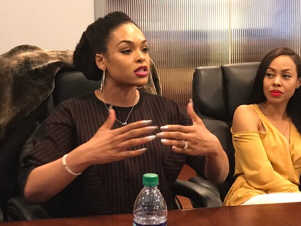  Demetria McKinney at a press briefing for "Saints & Sinners" at BounceTV headquarters in Buckhead April 4, 2018. CREDIT: Rodney Ho/@rho@ajc.com