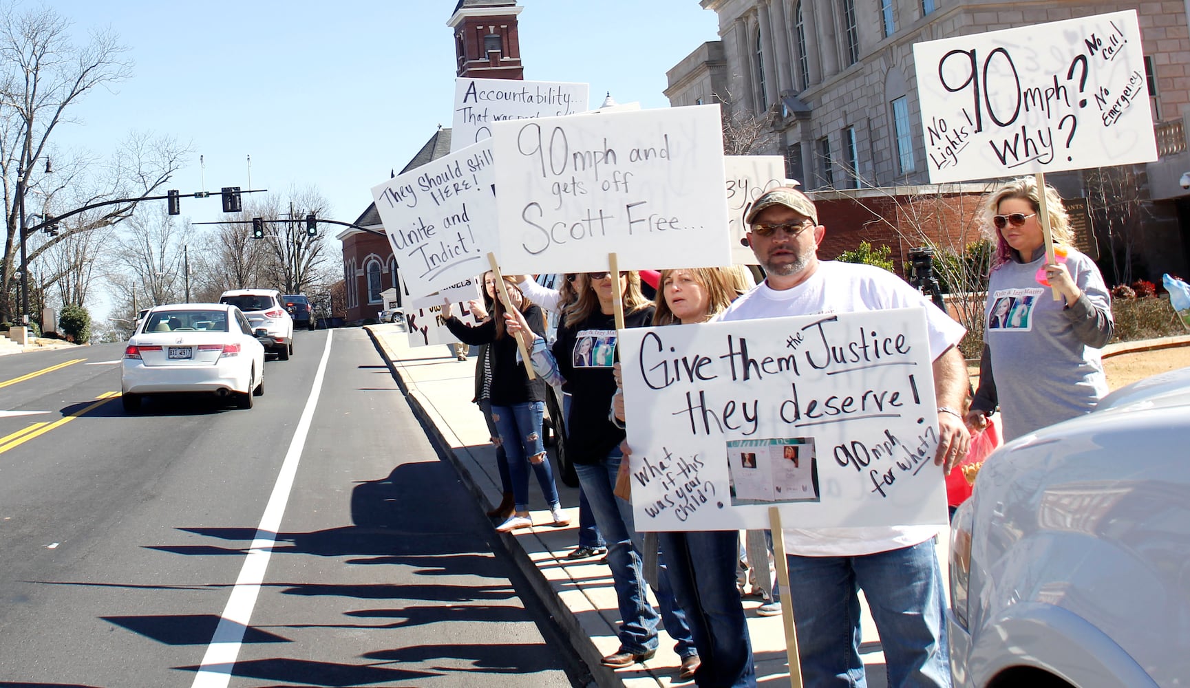 Protest over fatal trooper-involved crash, Feb. 19, 2016