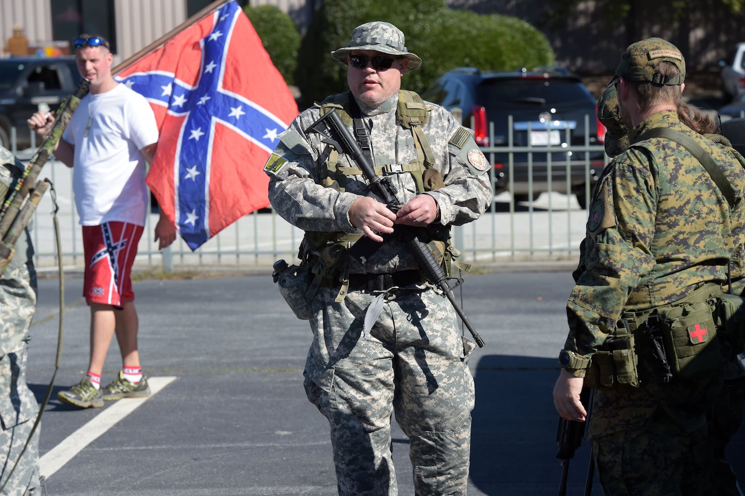 The protest is in response to a proposal to place a MLK memorial on Stone Mountain