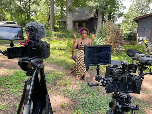 Marsha Shackelford of Rawr Yoga was interviewed by "Our Voices, Our Lives" at the Collective Studio Space in Decatur. Courtesy of W. Feagins Jr.