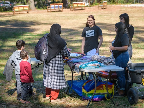 Museum of Design Atlanta, one of 10 recipients of an Intuit Mailchimp grant, distributed blankets last fall to refugees living in the Atlanta area. Photo: Courtesy of MODA