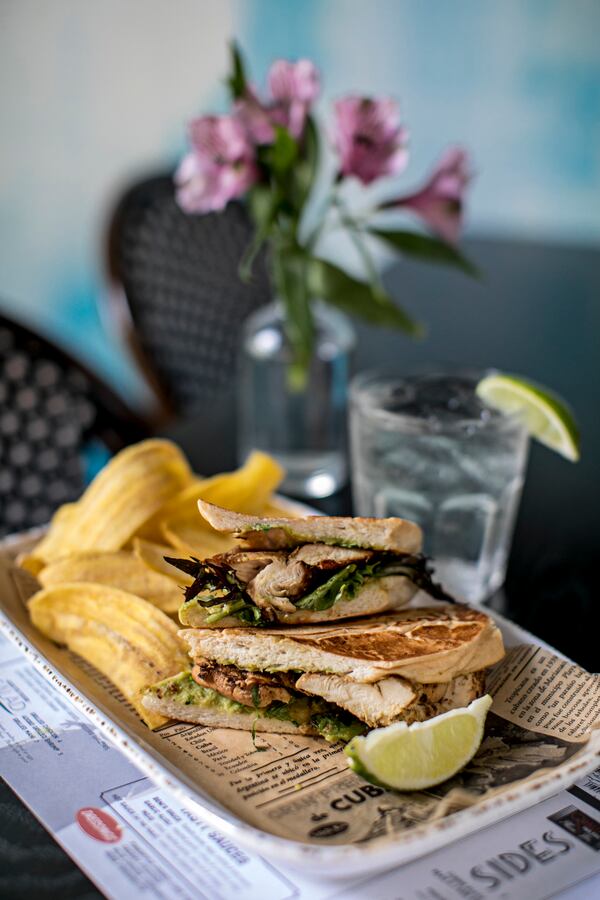  A mojo pollo sandwich from Beni’s Cubano combines mojo-grilled chicken, mixed greens, cilantro and avocado spread. Credit: Heidi Geldhauser