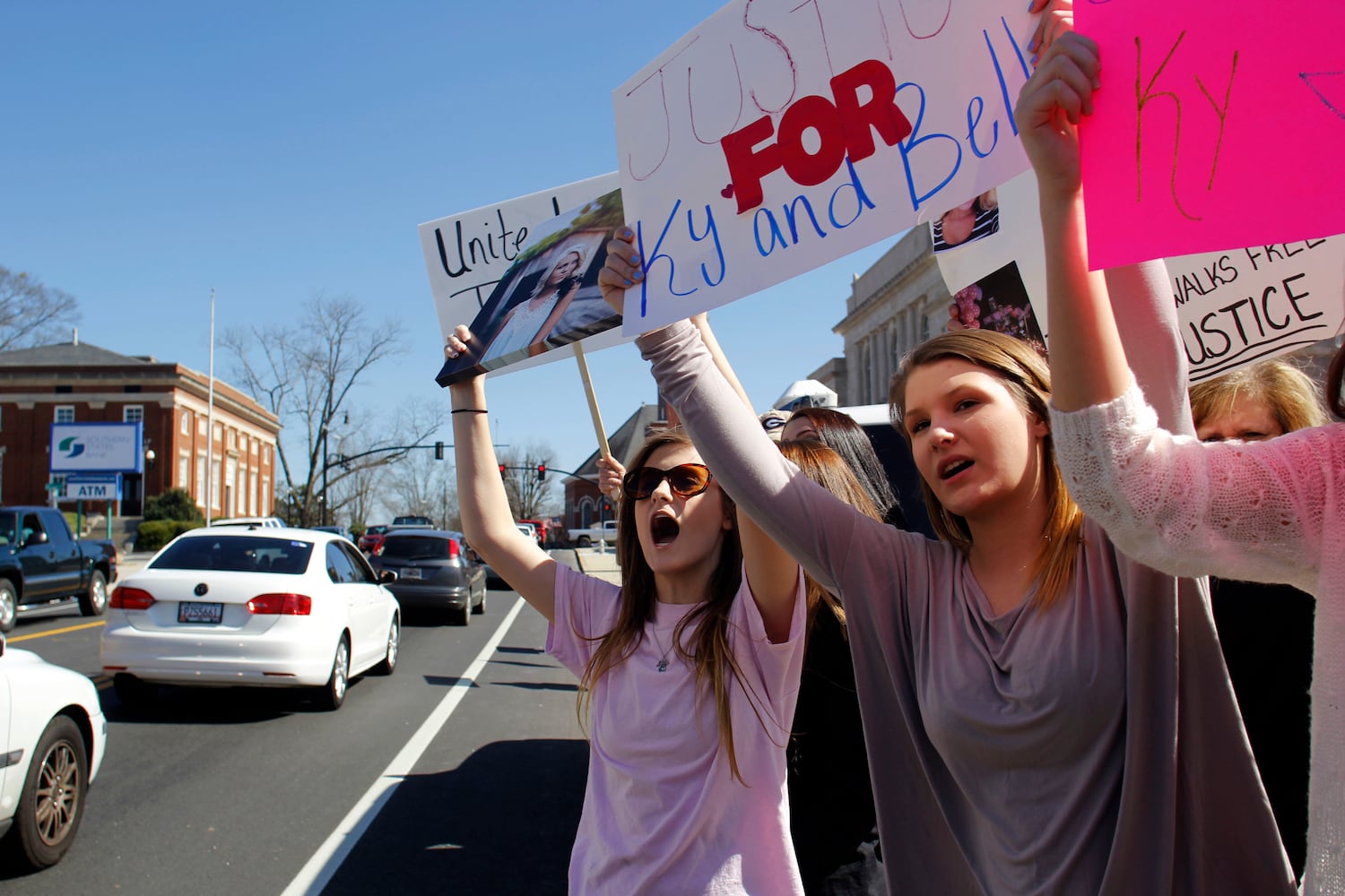 Protest over fatal trooper-involved crash, Feb. 19, 2016