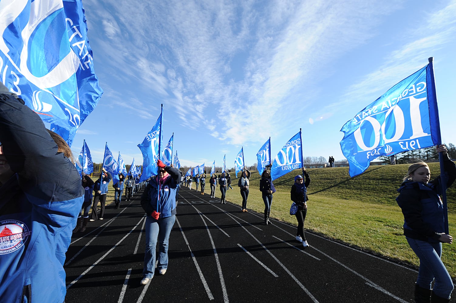 GSU Marching Band practices for the last time at Flint Hill School in Fairfax, VA.