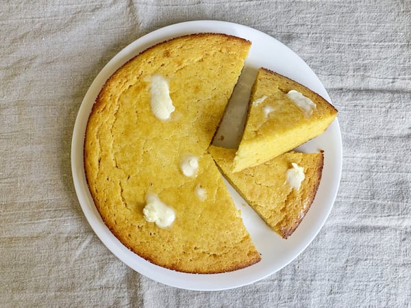 Some favor cornbread cut in squares, but others prefer it to be sliced like a pizza.