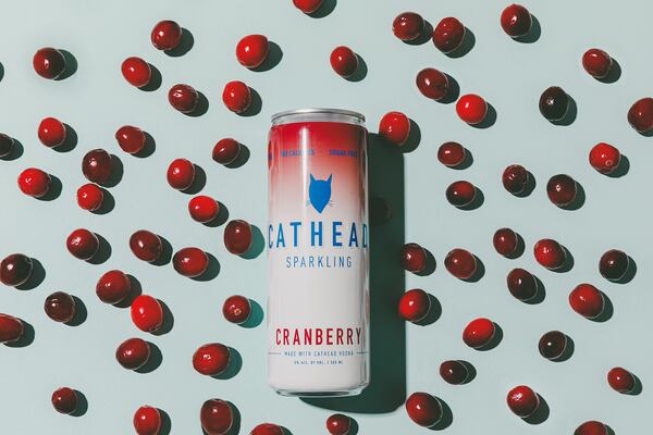 New Cathead canned vodka sodas come in four flavors: cranberry, limeade, satsuma mandarin and strawberry lemonade. Courtesy of Cathead Distillery