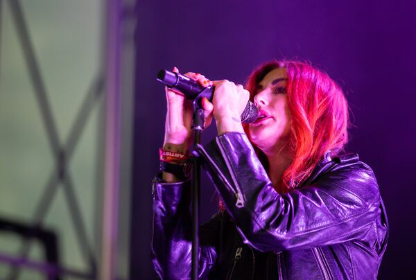 Phantogram closed out the Ponce De Leon stage on the second day of the Shaky Knees Music Festival at Atlanta's Central Park on Saturday, May 6, 2023. (RYAN FLEISHER FOR THE ATLANTA JOURNAL-CONSTITUTION)