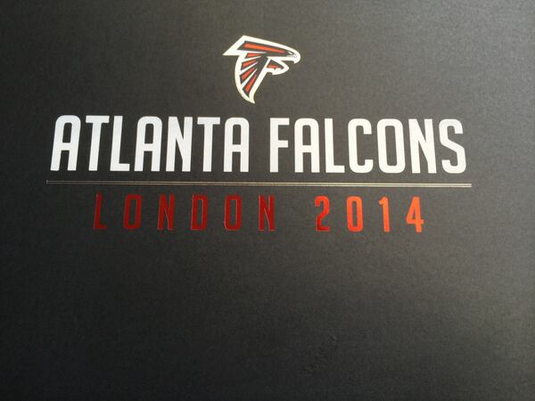 Atlanta Falcons book on the team and city that was produced for the London trip.