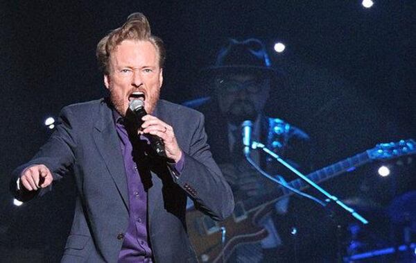 Conan O'Brien in June, 2010 doing a live show at the Fox Theatre in Atlanta.