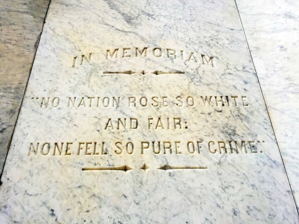 Inscription on the Confederate Monument in Augusta. (Todd Bennett/Augusta Chronicle)