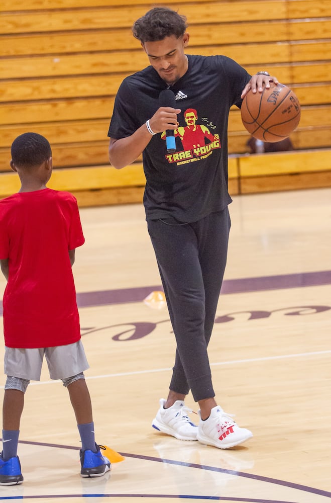 Photos: Hawks’ Trae Young appears at basketball camp for youngsters