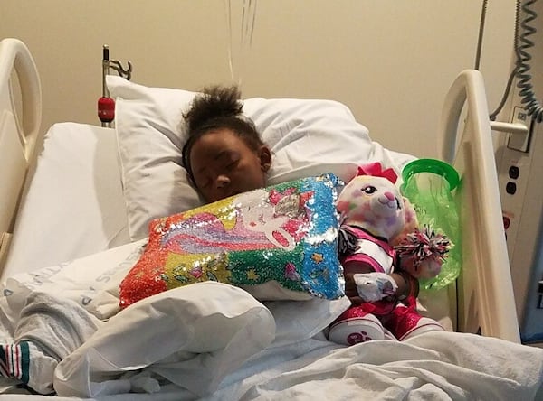 LaDerihanna Holmes in the hospital. (Family photo)