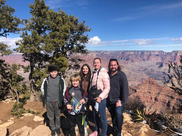 Anna Hoppmann-Lemoine (end from right) learned to appreciate simple Mother's Day gifts while traveling across Europe and the United States. FAMILY PHOTO