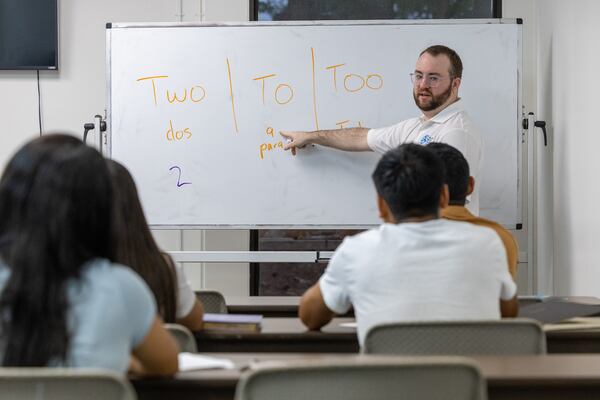 Sam McVay teaches a class at the Institudo de Las Americas. PHIL SKINNER FOR THE ATLANTA JOURNAL-CONSTITUTION