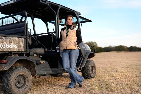 Sheri Autrey poses for a photo at her home in Cumby, Texas, Friday, Dec. 6, 2024. (AP Photo/Tony Gutierrez)