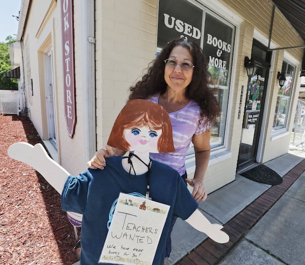 May 13, 2019 - Powder Springs - Susan Smelser, the owner of The Book Worm bookstore in downtown Powder Springs, wants to retire. She is hoping local residents will form a co-op to keep the bookstore alive in the community, otherwise she will have to close the store completely. Bob Andres / bandres@ajc.com