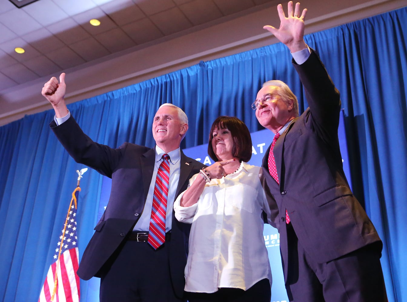 Tom Price supports Mike Pence at a campaign stop in Cobb