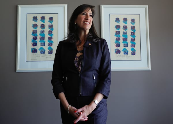 The Carter Center CEO Paige Alexander poses for a portrait in her office on Friday, February 24, 2023. (Natrice Miller/ natrice.miller@ajc.com) 