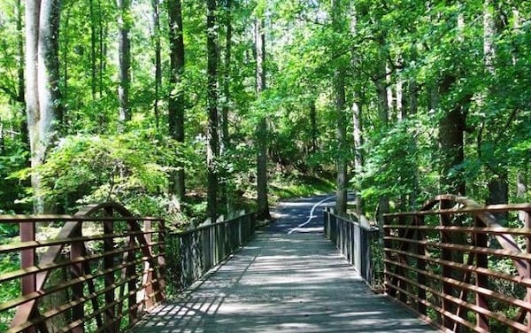 Tribble Mill Park in Lawrenceville is a perfect spot for a shaded run.