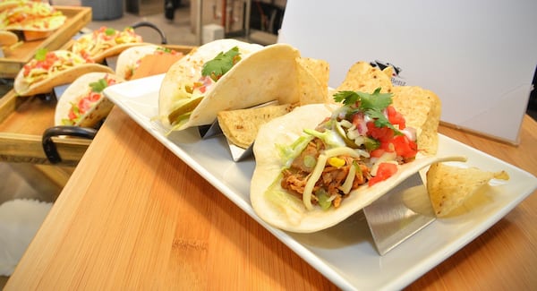  Tacos Barbacoa made with beef or ancho chicken, white cheese, jalapenos, shredded lettuce and pico de gallo will be served at Fresh Mex section 123. / Photo by Chris Hunt