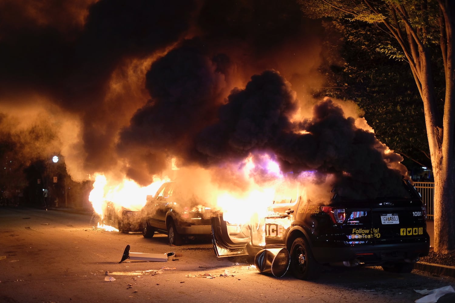 PHOTOS: Atlanta rally against police violence draws hundreds, turns violent