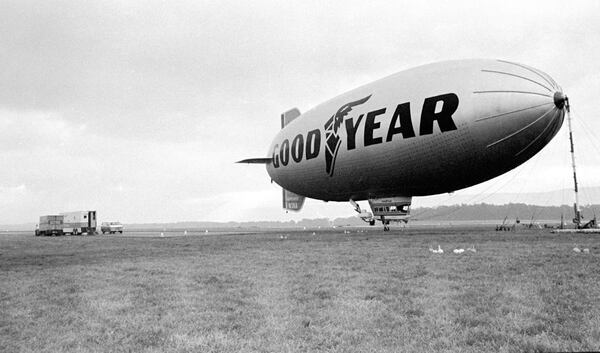 "This is a photo taken in 1976 at State College, PA at dawn," Rob DeMarco of Ola. "The GOODYEAR Blimp was tethered in a farm field awaiting the Ohio State vs Penn State football game. It was a cold,
crisp morning and it was interesting to approach the blimp on the ground."