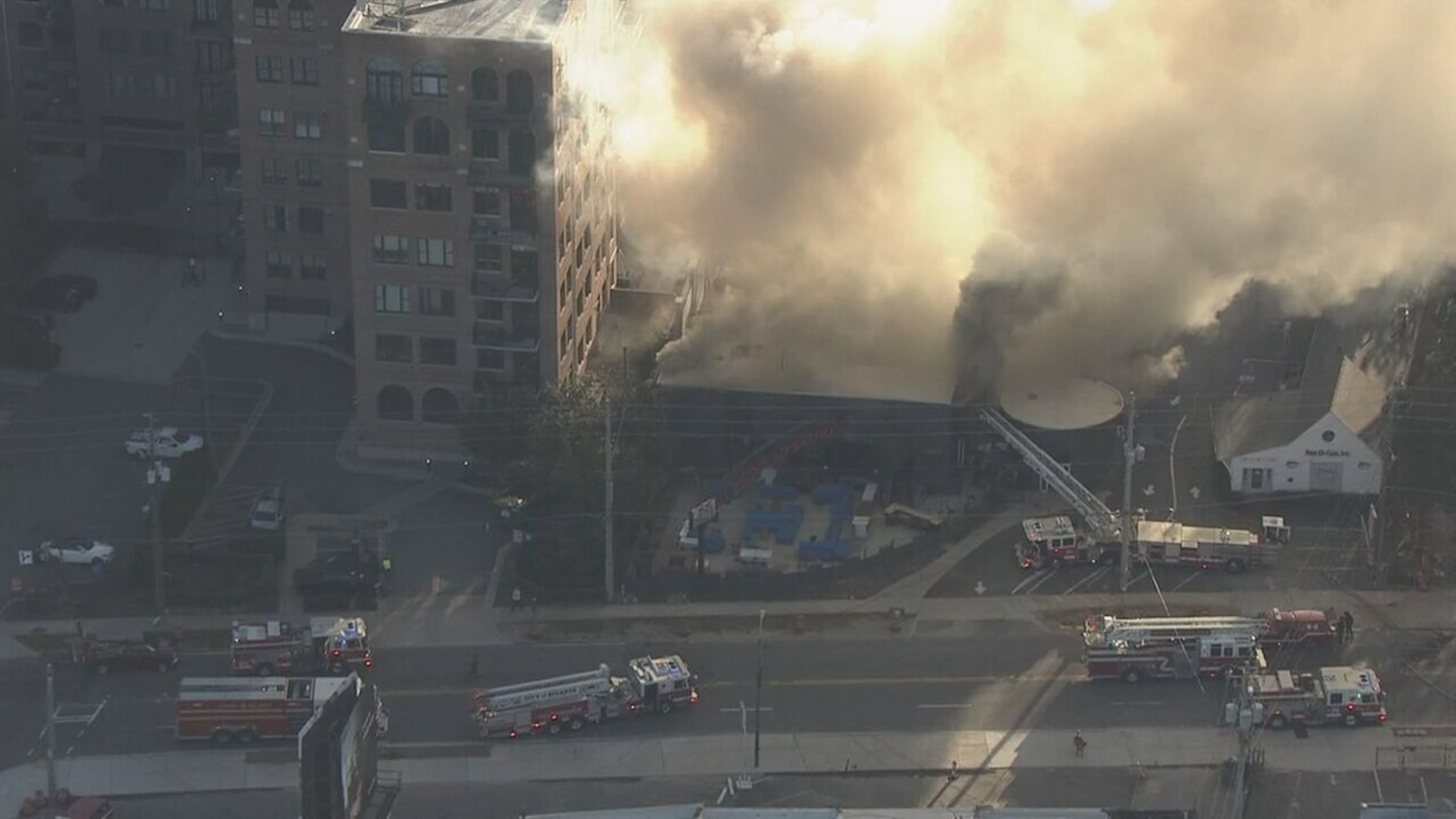 Crews battling 2-alarm fire at Buckhead Saloon