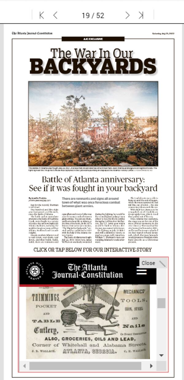 Explore the Battle of Atlanta in 1864 in Saturday’s ePaper