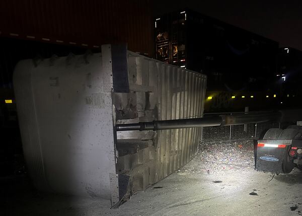 Pictured is damage caused to a tractor-trailer by a collision with a train in South Fulton.