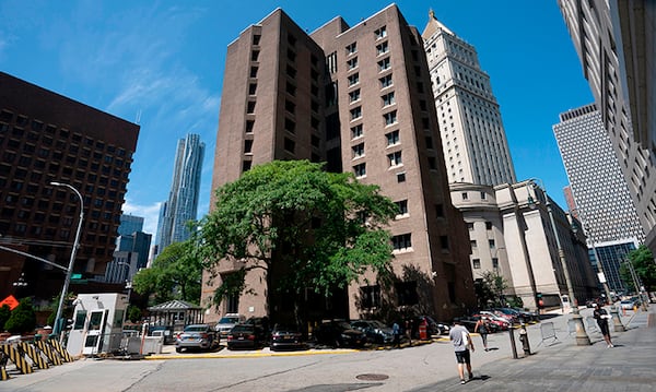 The Metropolitan Correctional Center where financier Jeffrey Epstein was being held, on August 10, 2019, in New York.